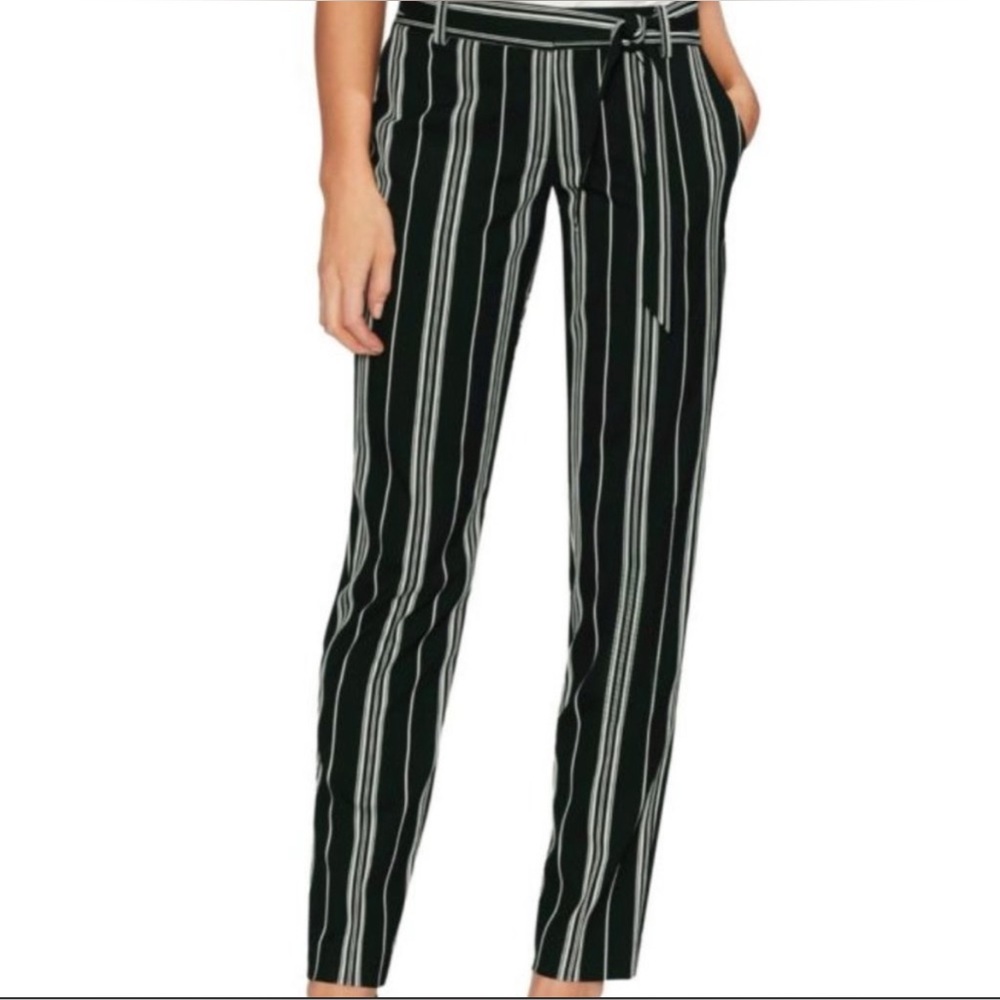 Vince Camuto High Waist Black & White Striped Trouser Size 8